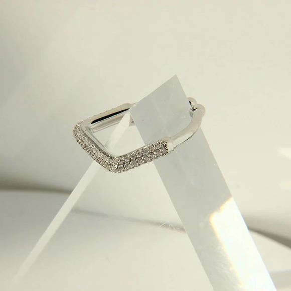 Silver Plated Mixed Semi Circle Square Rings - Picture 5 of 6